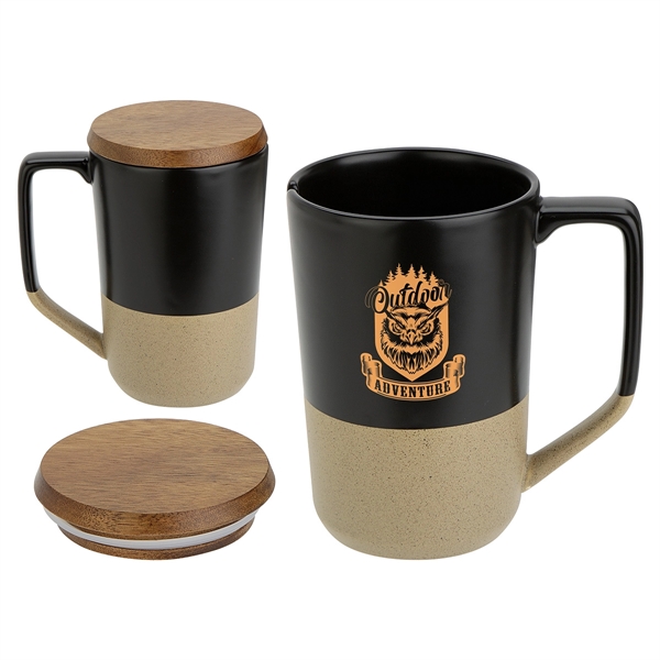 15 oz Ceramic Mug with Wood Lid... from ASI 36730 Ariel Premium Supply Inc