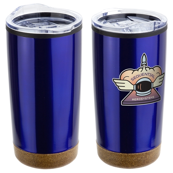 20 oz Stainless Steel/Polypropylene Tumbler with Cork Base... from ASI 36730 Ariel Premium Supply Inc