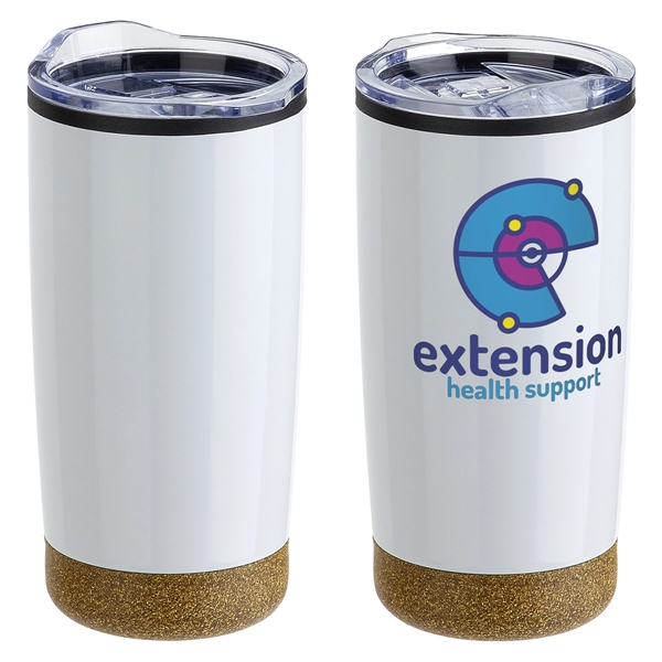 20 oz Stainless Steel/Polypropylene Tumbler with Cork Base... from ASI 36730 Ariel Premium Supply Inc
