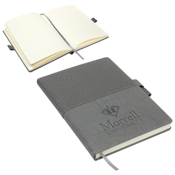 Textured Journal with Interlocking Pen Closure... from ASI 36730 Ariel Premium Supply Inc