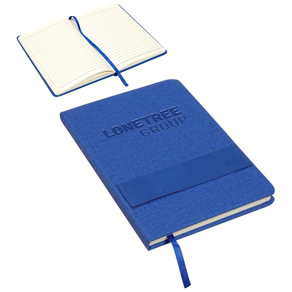 Textured Journal with Phone  Pen Holder... from ASI 36730 Ariel Premium Supply Inc