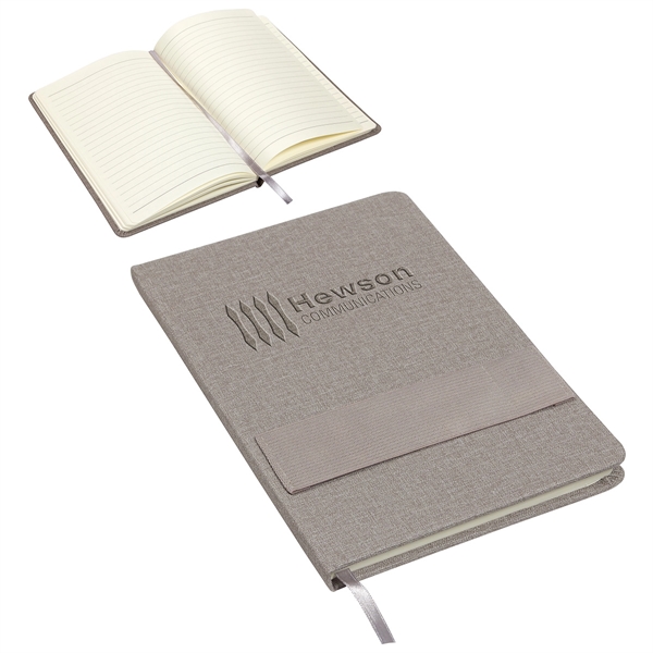 Textured Journal with Phone  Pen Holder... from ASI 36730 Ariel Premium Supply Inc