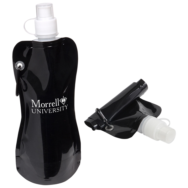 16 oz Foldable Water Bottle with Carabiner... from ASI 36730 Ariel Premium Supply Inc