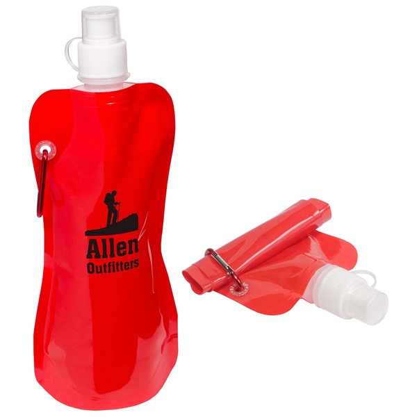 16 oz Foldable Water Bottle with Carabiner... from ASI 36730 Ariel Premium Supply Inc