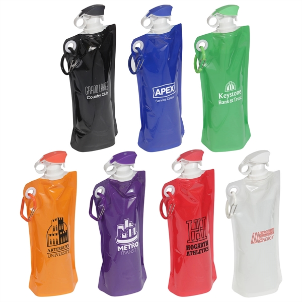 27 oz Foldable Water Bottle with Carabiner... from ASI 36730 Ariel Premium Supply Inc