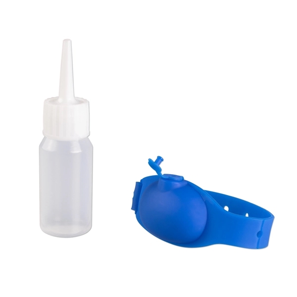 Silicone wristband that can hold a 1 oz. bottle of hand... from ASI 98360 WOWLine / WOWLine®