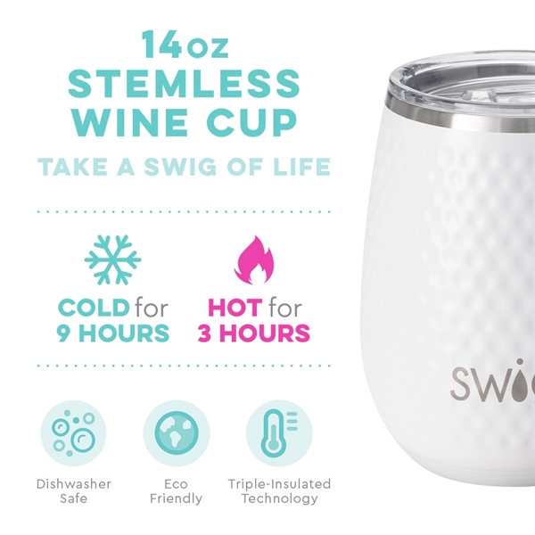 Swig Life Golf Partee Stemless Wine Cup 14 oz, dishwasher safe,... from ASI 72657 Active Life Promo / Apres Ski Active Life