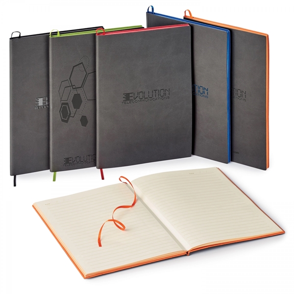 This contrast debossed soft cover, non-refillable single meeting journal is the... from ASI 88660 Spector & Co.