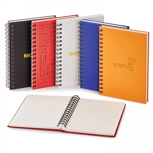 This sturdy hard cover, spiral bound vinyl journal is a great... from ASI 88660 Spector & Co.