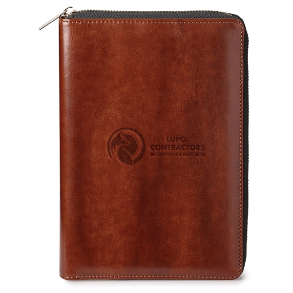 Open the gold plated color zipper of this RFID refillable Spector... from ASI 88660 Spector & Co.