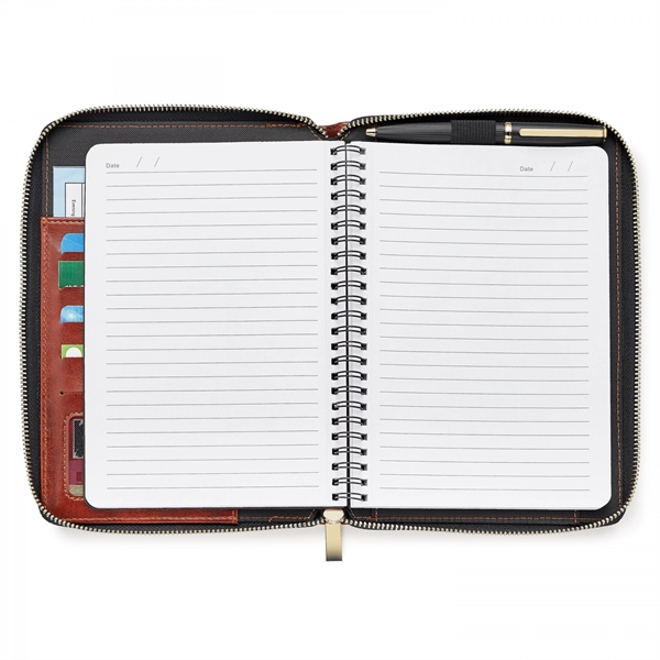 Open the gold plated color zipper of this RFID refillable Spector... from ASI 88660 Spector & Co.