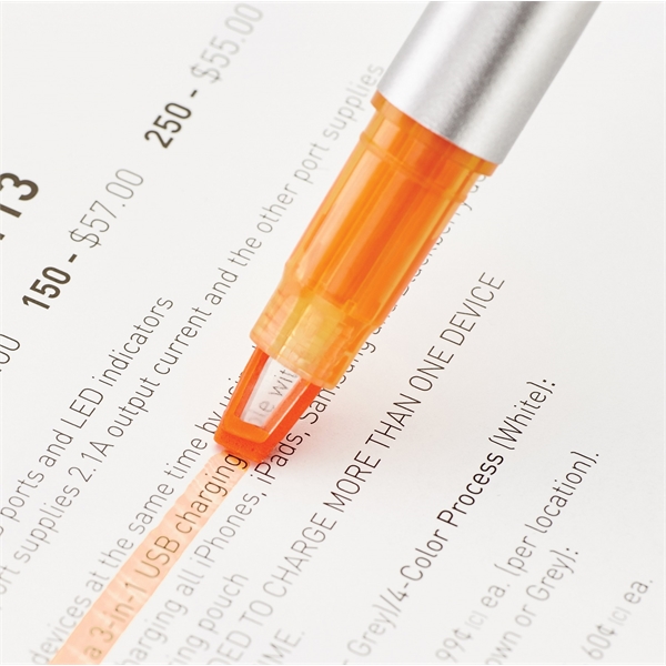 Plastic pen with a clear-tip highlighter and a soft capacitive stylus.... from ASI 88660 Spector & Co.