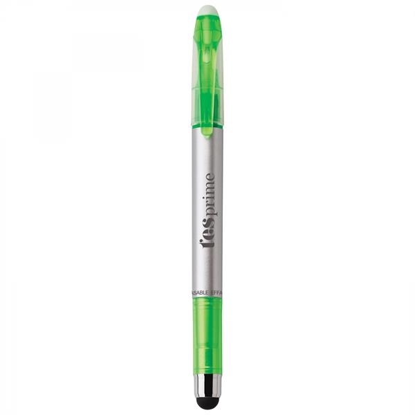 Plastic pen with a clear-tip highlighter and a soft capacitive stylus.... from ASI 88660 Spector & Co.