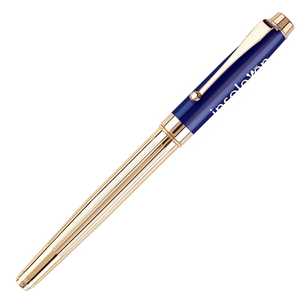 Rollerball pen made of metal with a barrel featuring polished gold... from ASI 68190 Lungsal / Lungsal