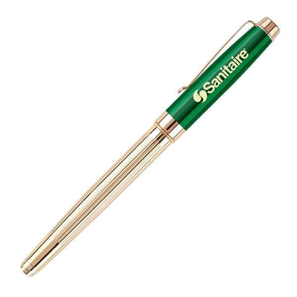 Rollerball pen made of metal with a barrel featuring polished gold... from ASI 68190 Lungsal / Lungsal