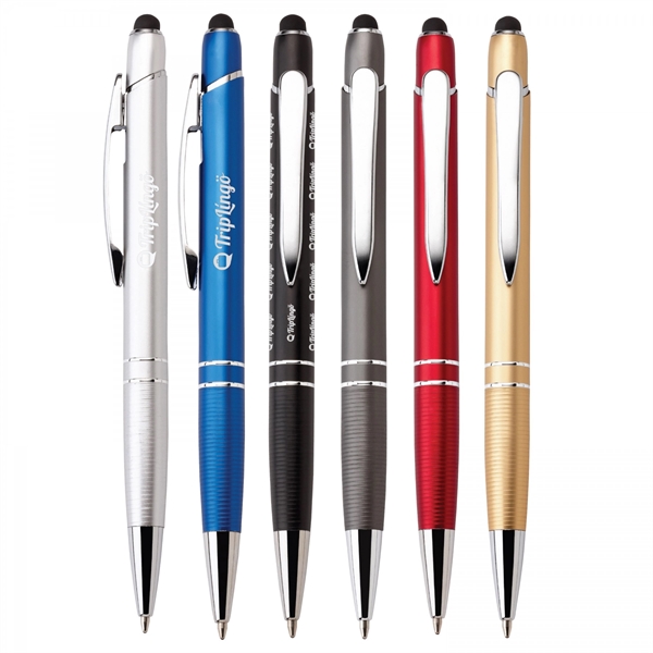 Anodized aluminum push-action pen with a soft capacitive stylus NOTE Due... from ASI 88660 Spector & Co.