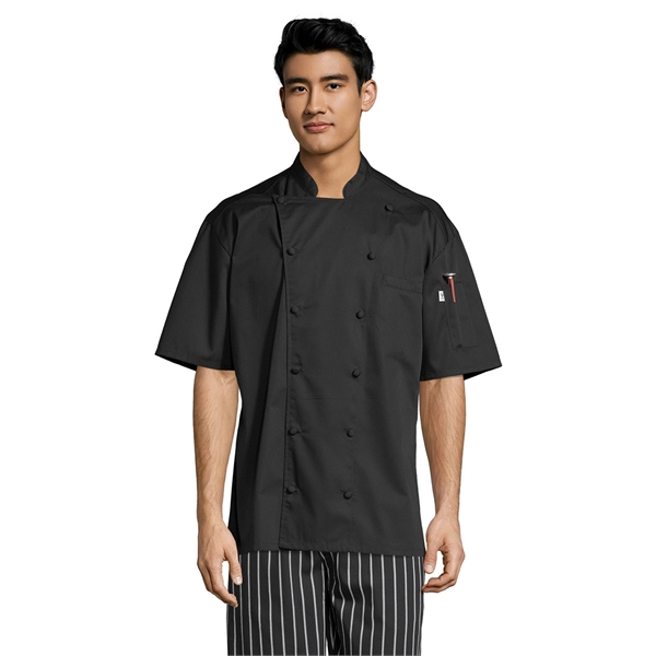 Uncommon Threads Unisex Aruba Pro Vent Chef Coat - Black... from ASI 86018 Scrub Authority / Uniform Stores