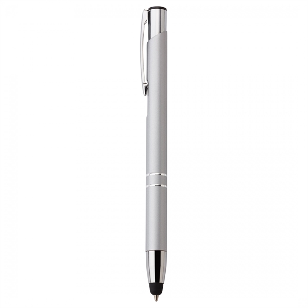 Anodized aluminum push-action pen with a soft capacitive stylus. Due to... from ASI 88660 Spector & Co.