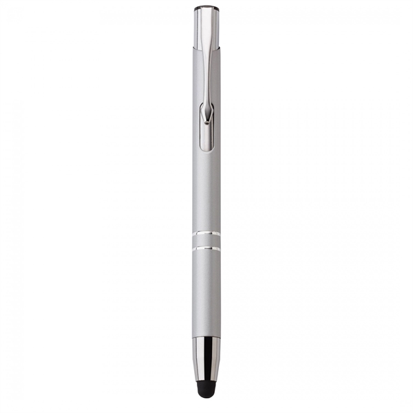 Anodized aluminum push-action pen with a soft capacitive stylus. Due to... from ASI 88660 Spector & Co.