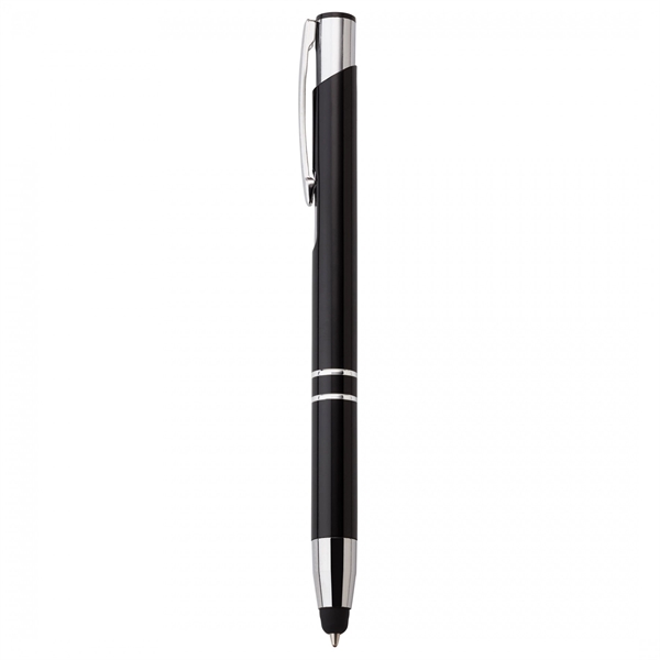 Anodized aluminum push-action pen with a soft capacitive stylus. Due to... from ASI 88660 Spector & Co.