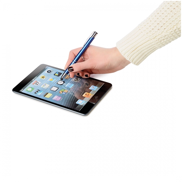 Anodized aluminum push-action pen with a soft capacitive stylus. Due to... from ASI 88660 Spector & Co.