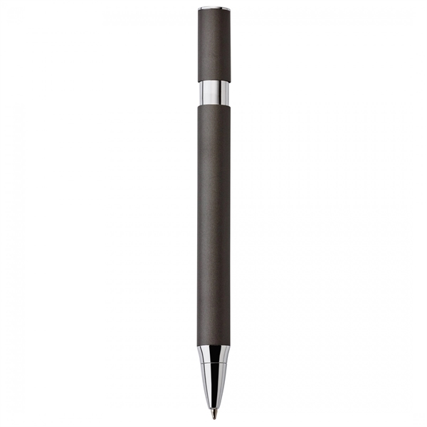 Aluminum push-action pen with oval shaped barrelPACKAGING P100 - Black suede... from ASI 88660 Spector & Co.