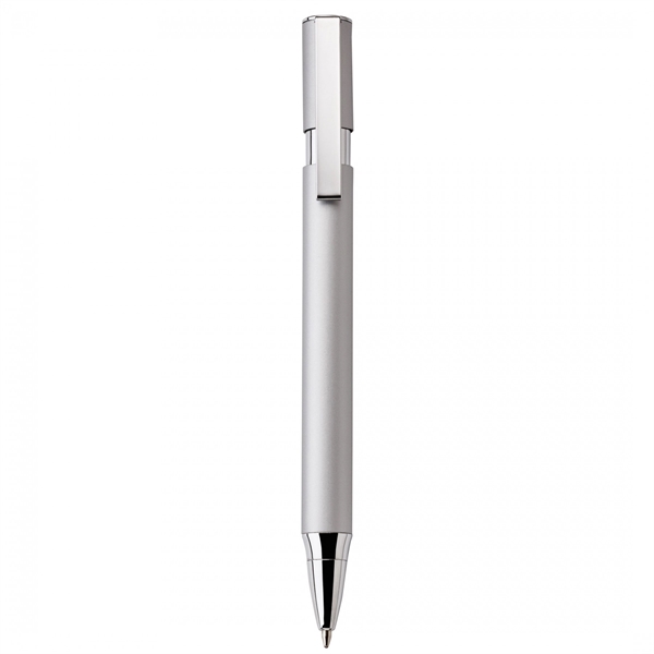Aluminum push-action pen with oval shaped barrelPACKAGING P100 - Black suede... from ASI 88660 Spector & Co.