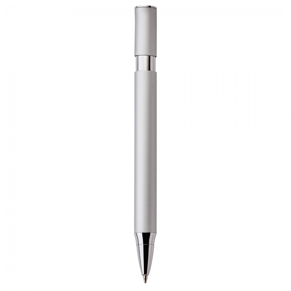 Aluminum push-action pen with oval shaped barrelPACKAGING P100 - Black suede... from ASI 88660 Spector & Co.