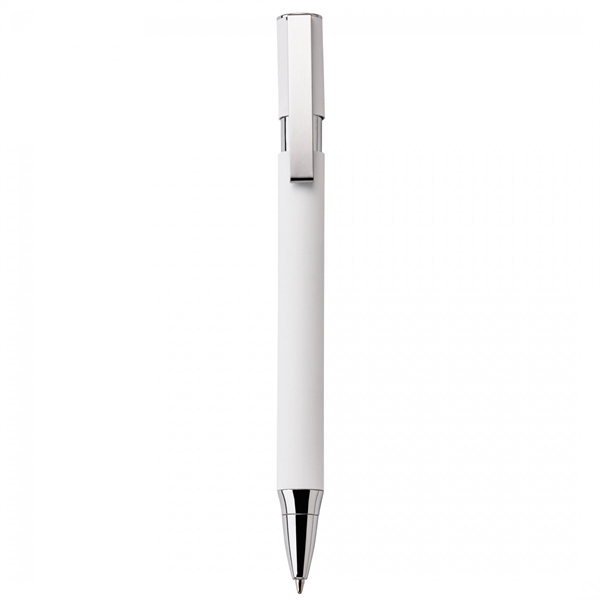 Aluminum push-action pen with oval shaped barrelPACKAGING P100 - Black suede... from ASI 88660 Spector & Co.