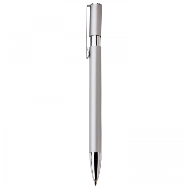 Aluminum push-action pen with oval shaped barrelPACKAGING P100 - Black suede... from ASI 88660 Spector & Co.
