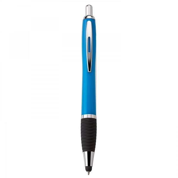 Plastic push-action pen with a soft capacitive stylus and a customized... from ASI 88660 Spector & Co.