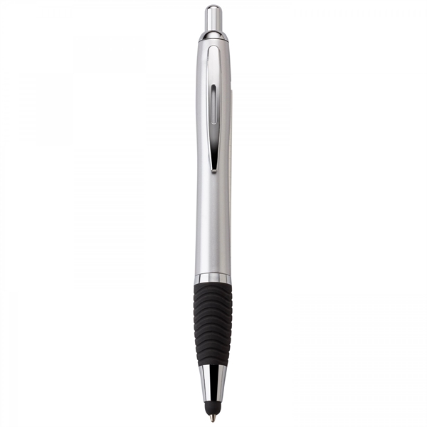 Plastic push-action pen with a soft capacitive stylus and a customized... from ASI 88660 Spector & Co.
