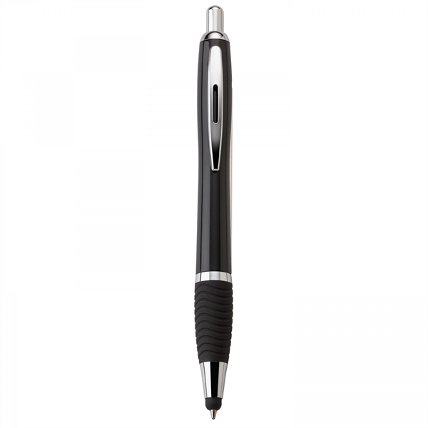 Plastic push-action pen with a soft capacitive stylus and a customized... from ASI 88660 Spector & Co.