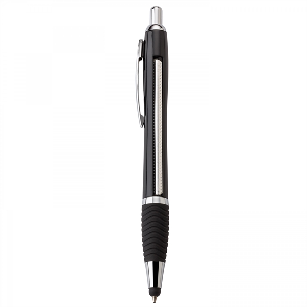 Plastic push-action pen with a soft capacitive stylus and a customized... from ASI 88660 Spector & Co.