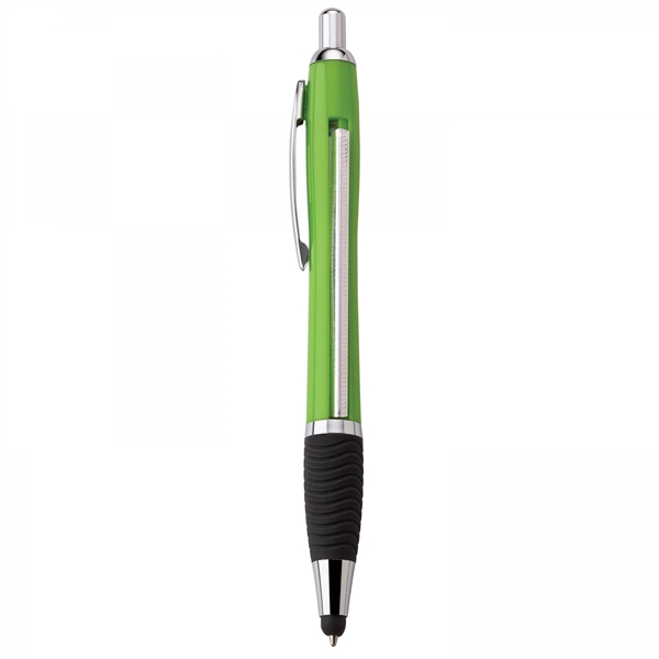 Plastic push-action pen with a soft capacitive stylus and a customized... from ASI 88660 Spector & Co.