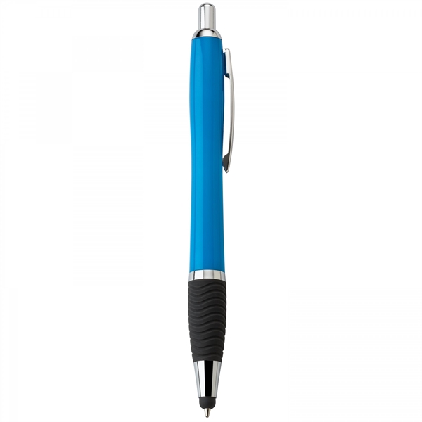 Plastic push-action pen with a soft capacitive stylus and a customized... from ASI 88660 Spector & Co.