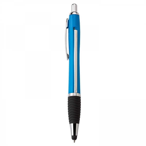 Plastic push-action pen with a soft capacitive stylus and a customized... from ASI 88660 Spector & Co.