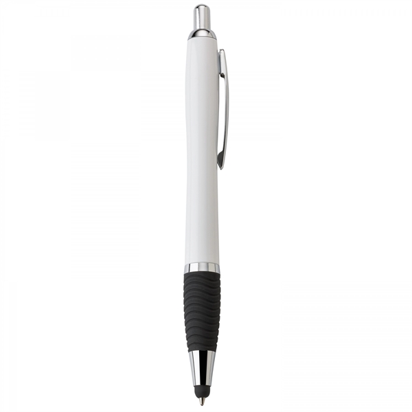 Plastic push-action pen with a soft capacitive stylus and a customized... from ASI 88660 Spector & Co.