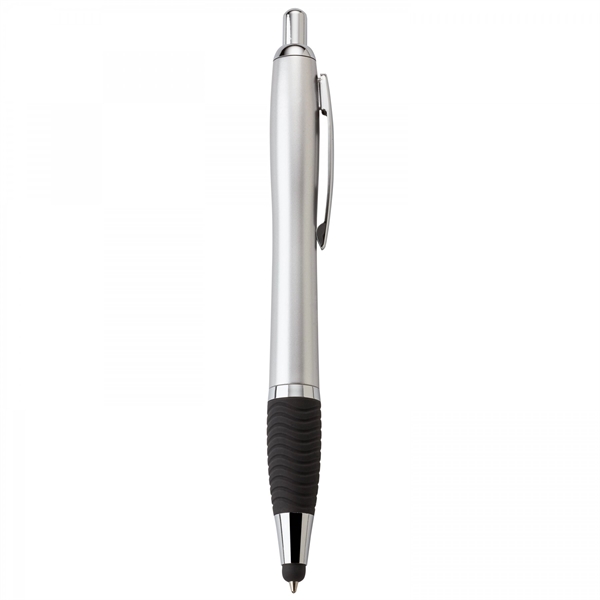 Plastic push-action pen with a soft capacitive stylus and a customized... from ASI 88660 Spector & Co.