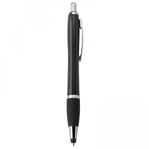 Plastic push-action pen with a soft capacitive stylus and a customized... from ASI 88660 Spector & Co.