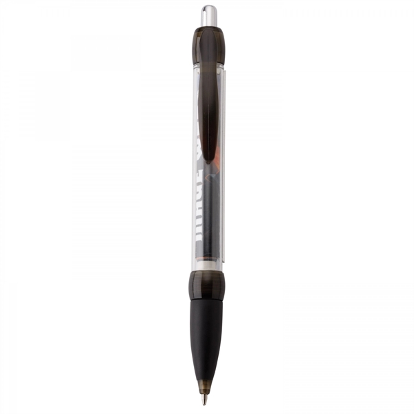 Plastic push-action pen with customized double-sided imprint on a retractable banner.... from ASI 88660 Spector & Co.