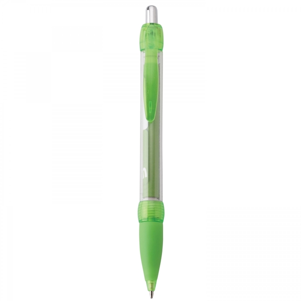 Plastic push-action pen with customized double-sided imprint on a retractable banner.... from ASI 88660 Spector & Co.