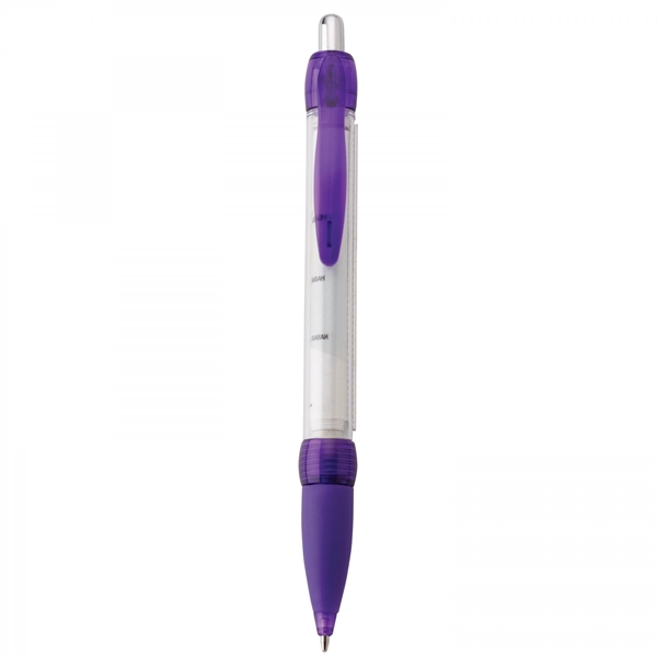 Plastic push-action pen with customized double-sided imprint on a retractable banner.... from ASI 88660 Spector & Co.