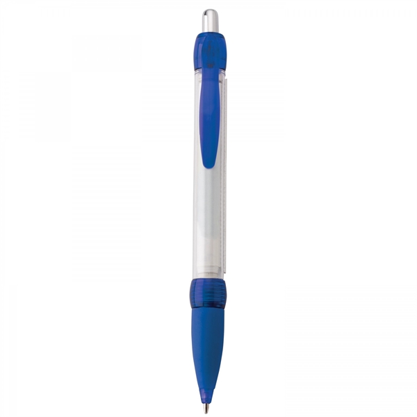 Plastic push-action pen with customized double-sided imprint on a retractable banner.... from ASI 88660 Spector & Co.