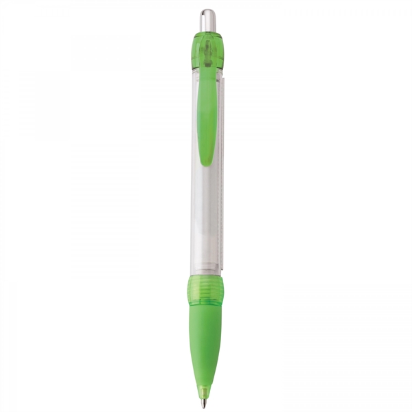 Plastic push-action pen with customized double-sided imprint on a retractable banner.... from ASI 88660 Spector & Co.