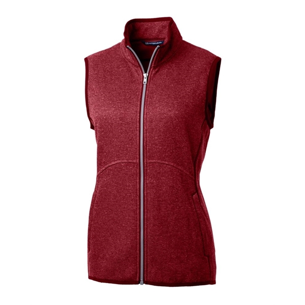Women's vest with a full-zip, brushed fleece interior, mock collar, princess... from ASI 47965 Cutter & Buck