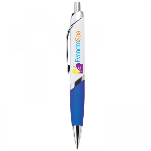 This push-action plastic ballpoint pen has a uniquely designed flat barrel,... from ASI 88660 Spector & Co.