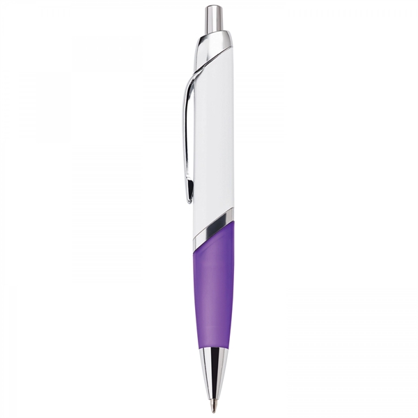 This push-action plastic ballpoint pen has a uniquely designed flat barrel,... from ASI 88660 Spector & Co.