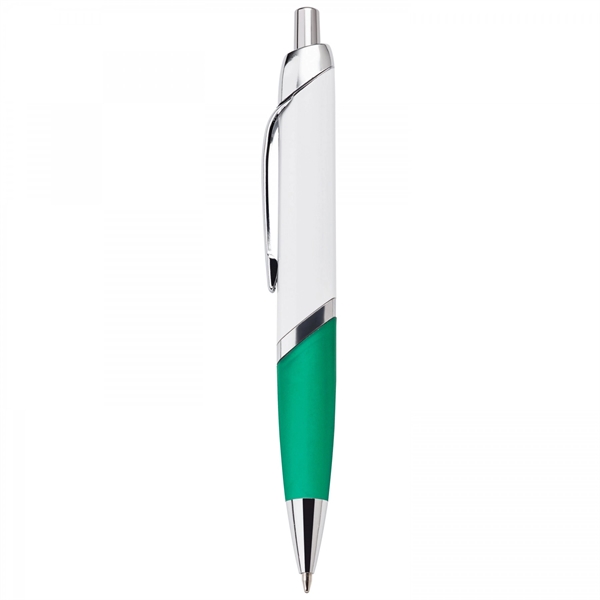 This push-action plastic ballpoint pen has a uniquely designed flat barrel,... from ASI 88660 Spector & Co.