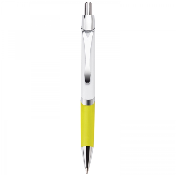 This push-action plastic ballpoint pen has a uniquely designed flat barrel,... from ASI 88660 Spector & Co.